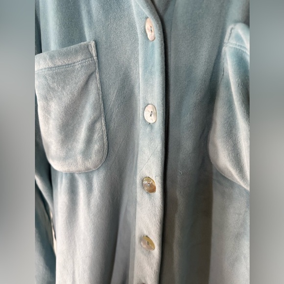 Soft Surroundings|Soft teddy button down shirt jacket (shacket) in blue•••Size L - Picture 9 of 15